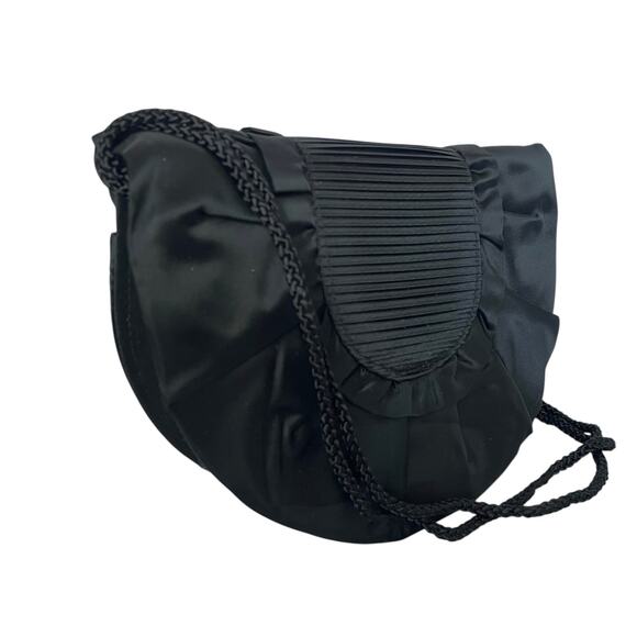 Timmy Woods Beverly Hills Collection Vintage Satin Ruffle Crossbody Evening Bag - Picture 7 of 10